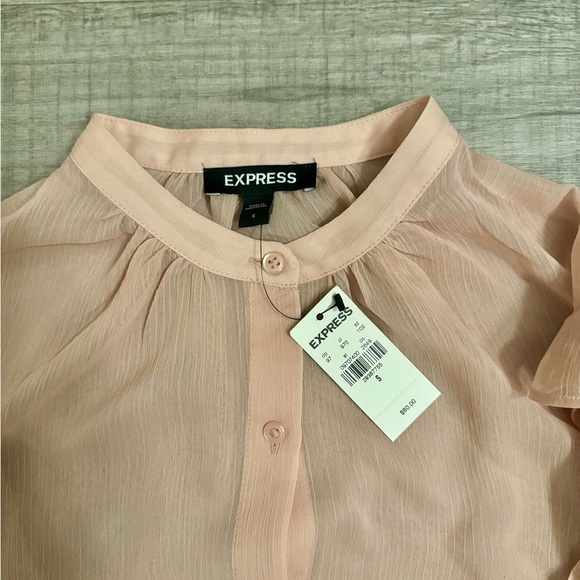 NWT Express Women's Pink Ruffle Top Size S - Picture 6 of 7